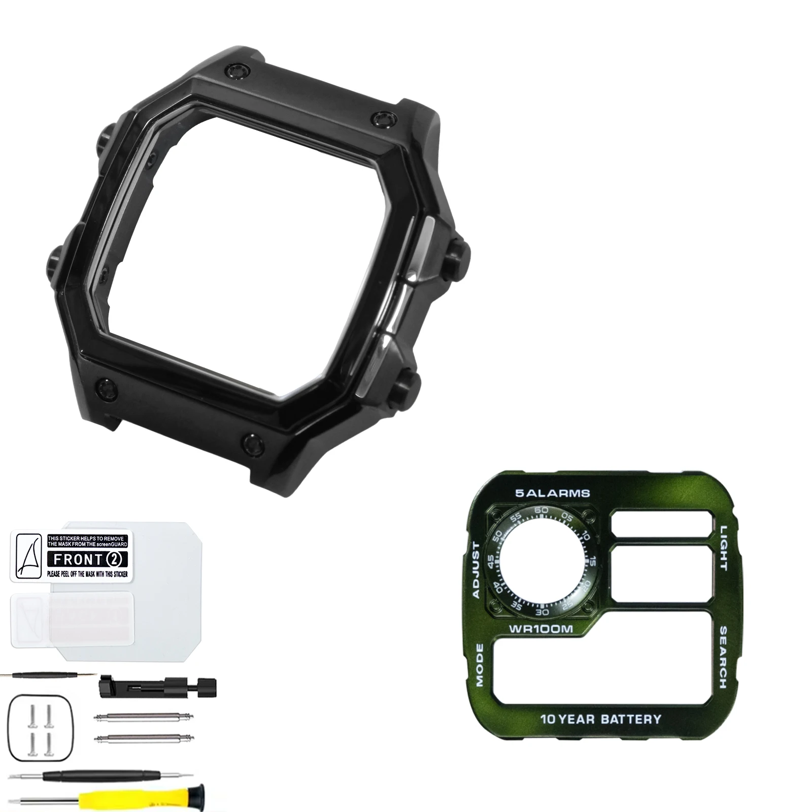 Royale Upgrade Mod Compatible with Casio AE1200 Watch Case Faceplate Combo 316LSS Matte Black Case Metal Watch Dial Parts view 5