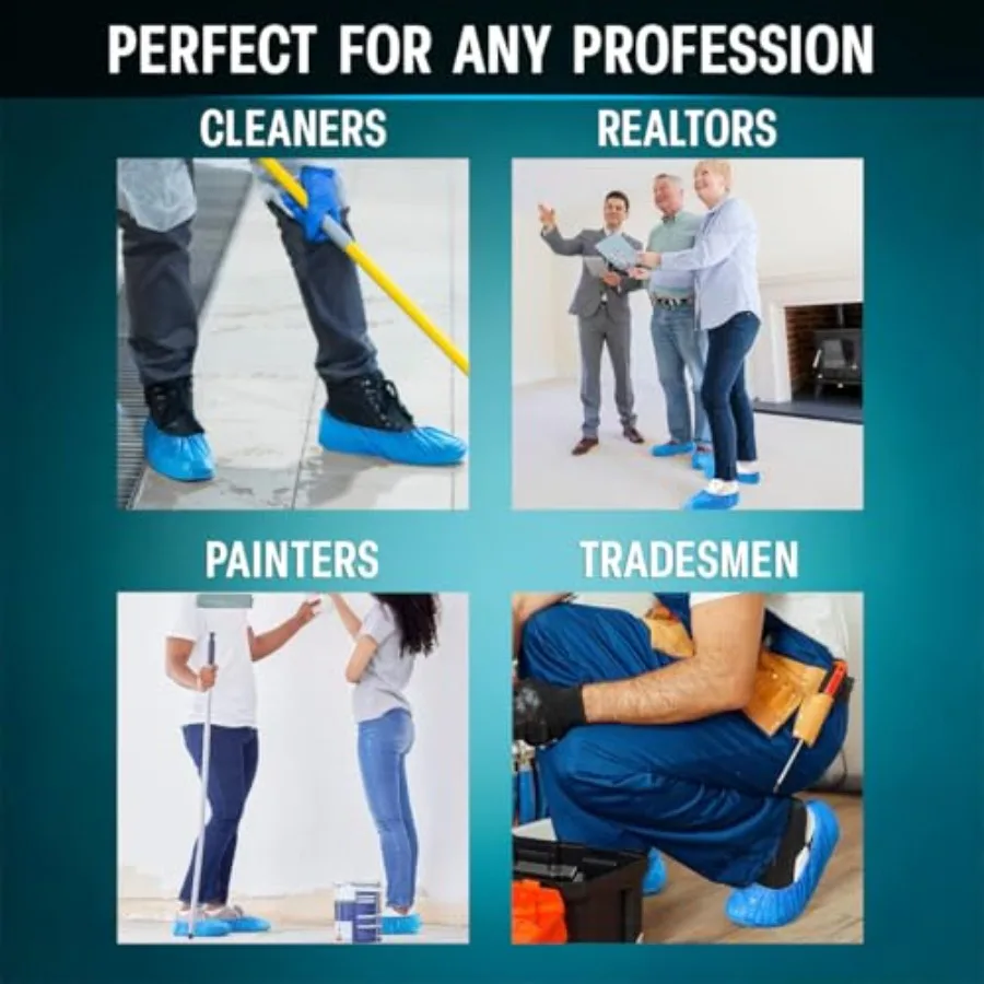 120枚入り 使い捨て滑り止め防水シューズカバー 室内/屋外用 リサイクル可能 ユニバーサルワンサイズ