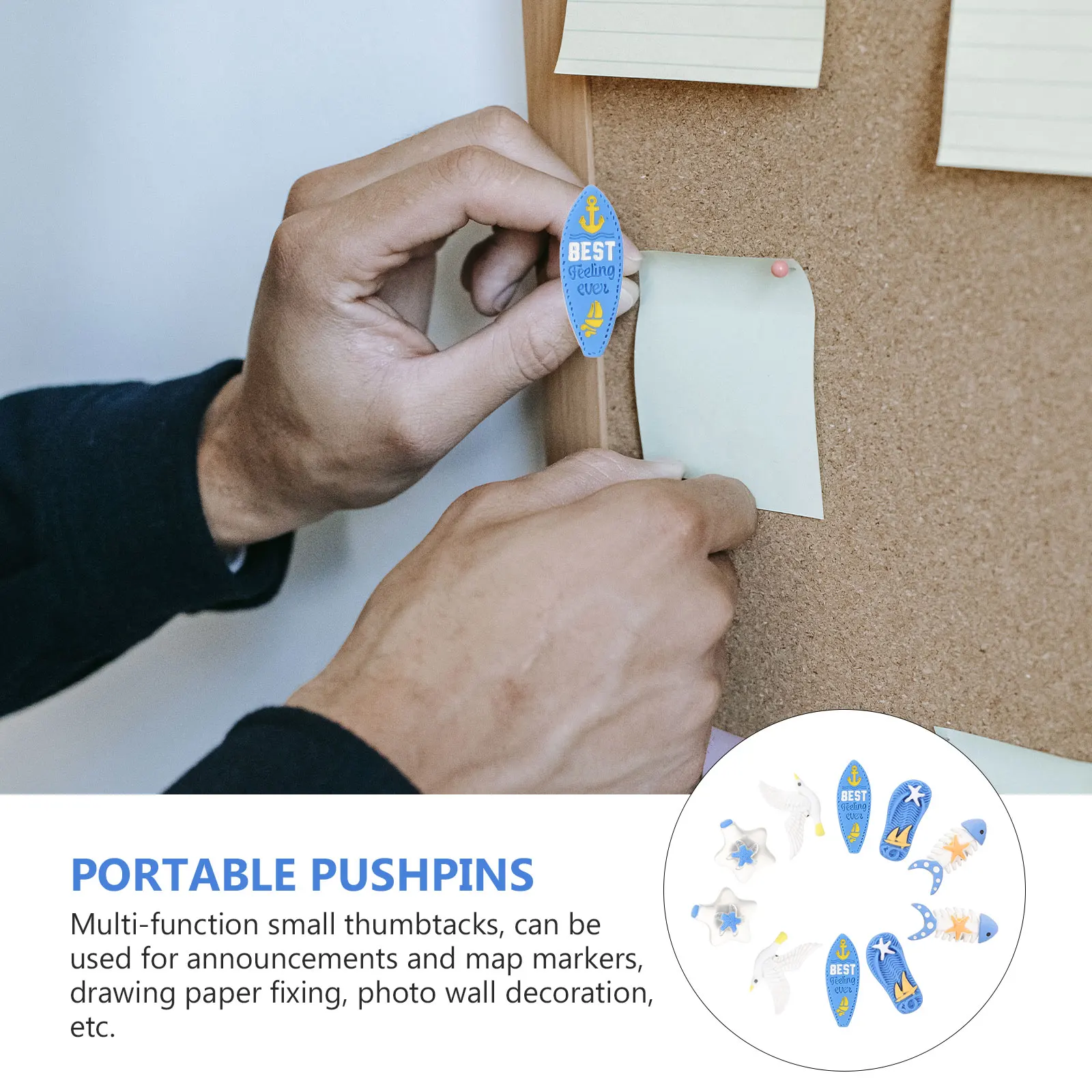 

30pcs Ocean Themed Push Pins Multi-Function Thumbtacks For Map Markers Home Office Desk Accessories Compact Replaceable Small