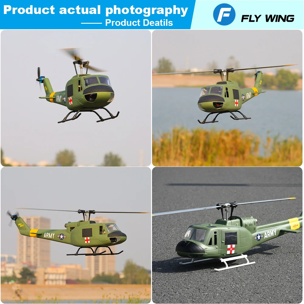 FLY WING UH-1 V3 RC Helicopter V3 Upgrade Version 6CH UH1 Huey GPS Altitude Hold RC Scale Helicopter H1 Flight Control System