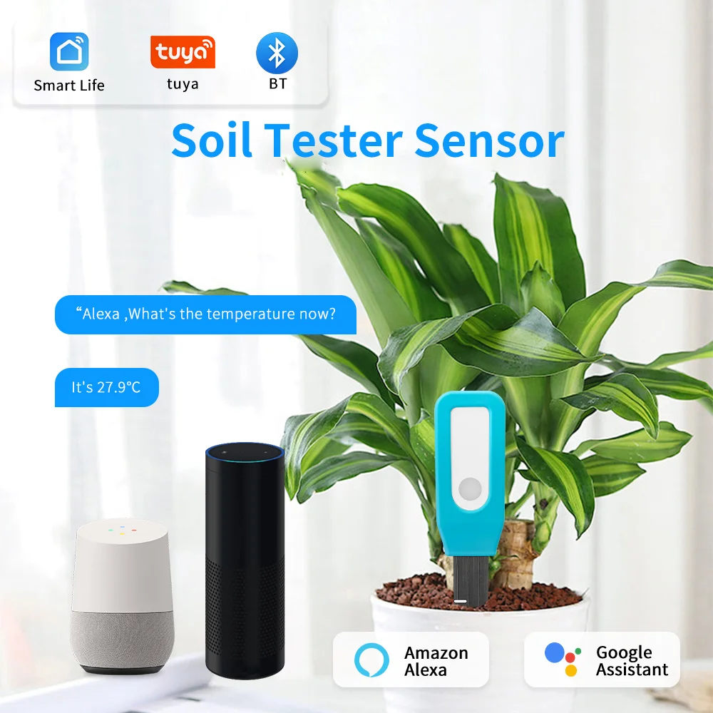 

Датчик температуры и влажности почвы Tuya Bluetooth, товары для умного дома, домашняя автоматизация, уличный термометр с Alexa Google
