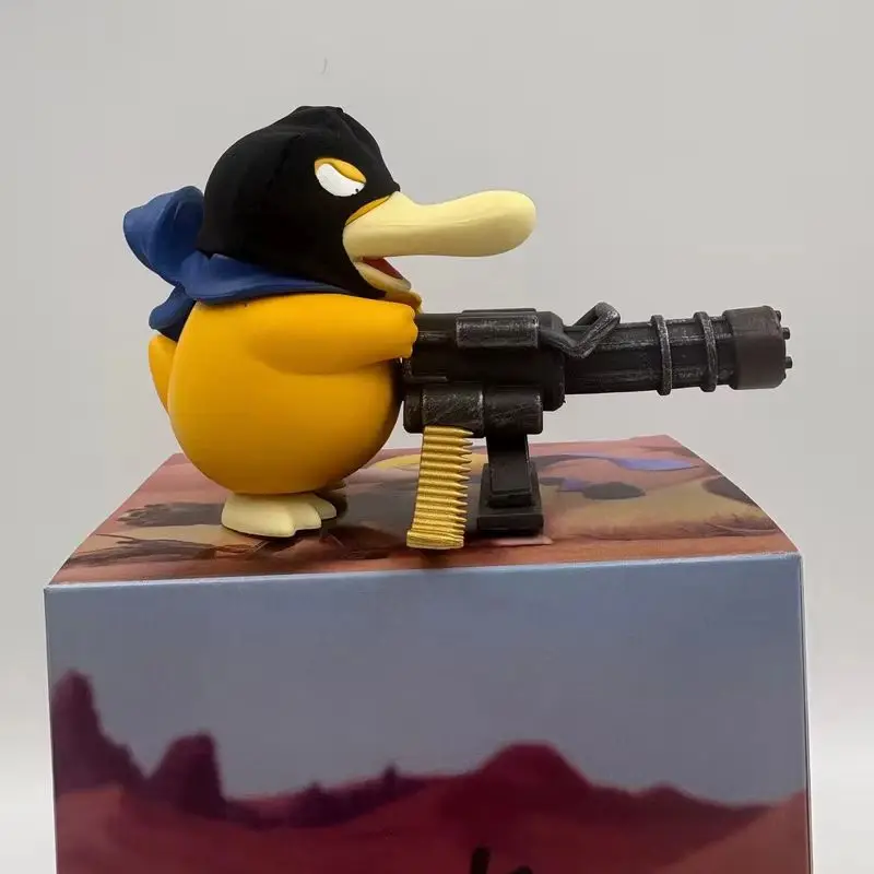 InStockAnime Gatling Psyduck Modelo de carro de bebê jogar pato amarelo modelo artesanal animal de estimação PokeMoen ornamento brinquedos infantis presente namorado