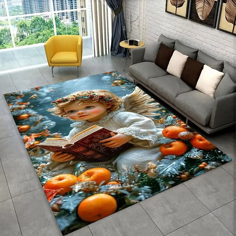 Belot Angel Cute Cupid Cartoon Large Area Rug Non-slip Durable Carpet for Bedroom Living Room Sofa Doormat Home Decor Floor Mat