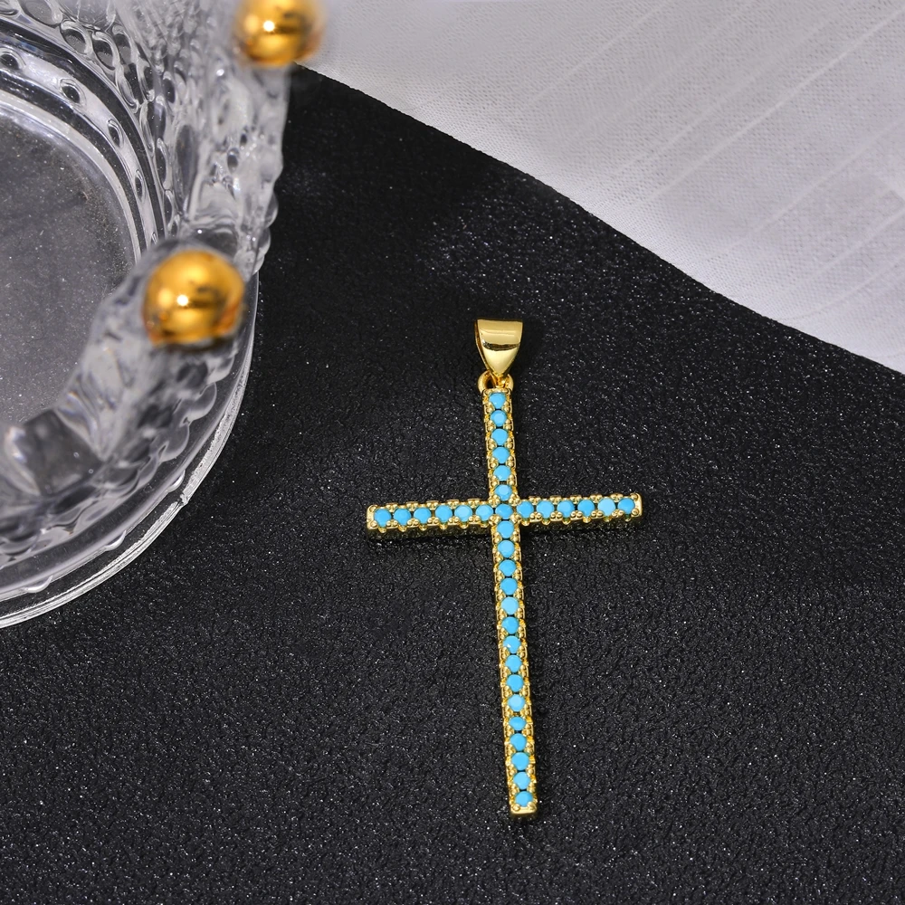 Juya 18 Karat echt vergoldeter religiöser Rosenkranz, christlich-katholisches Kreuz, Anhänger, Schmuckherstellung, Zubehör, Kunsthandwerk, böser Blick, Charms – Detail 21