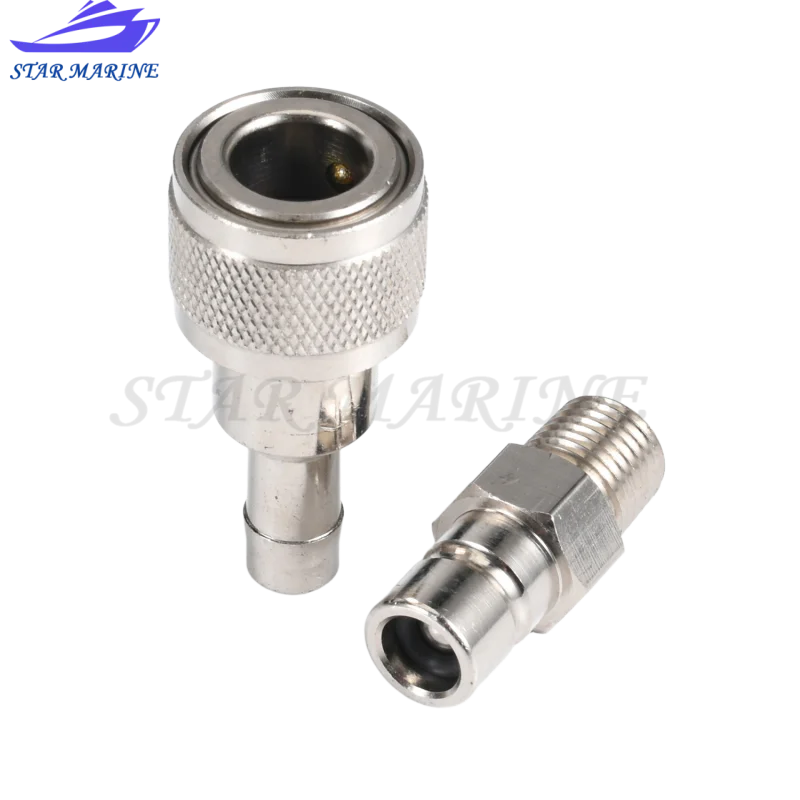 

033496-10 Fuel Line Connector 033498-10 for Honda Outboard 3/8" 1/4" Npt Male Tank-Side 91 & Newer Chrome Plated Tank Side Male