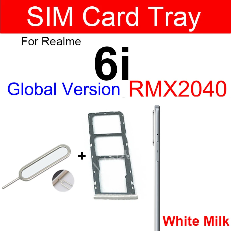 Dual SIM Card Tray For Realme 6 6i 6S 6 Pro Sim Card Slot Tray Holder  Card Reader Adapter Replacement Reapir Parts