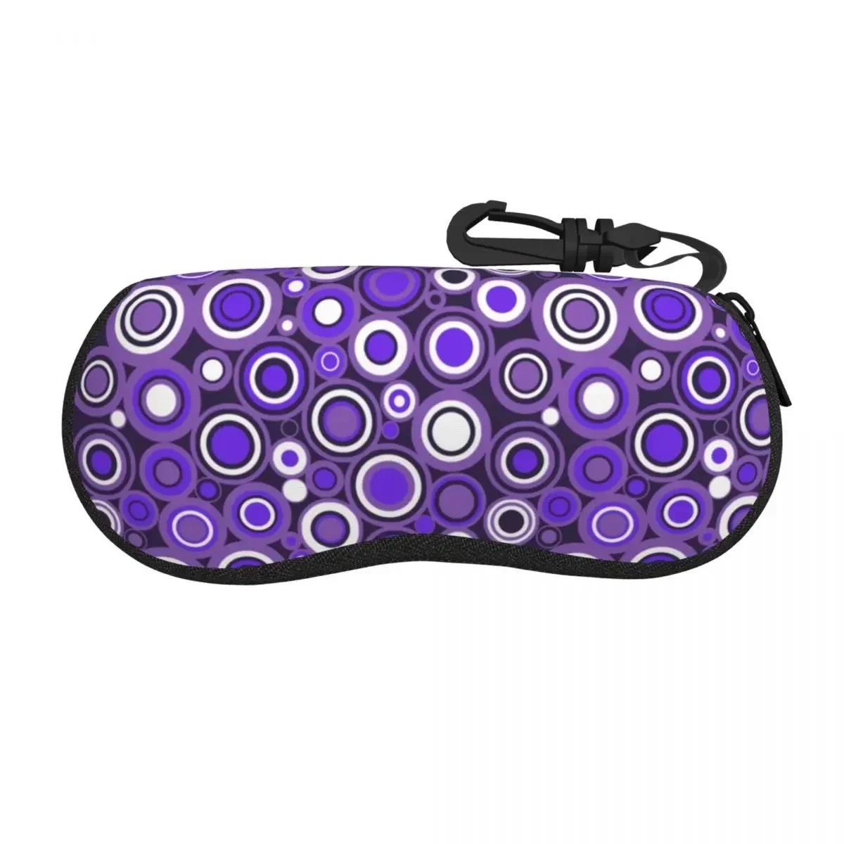 Custom Ultra Violet White Circle Retro Pattern Shell Glasses Case Unisex Cool Eyeglasses Case Sunglasses Protector Box