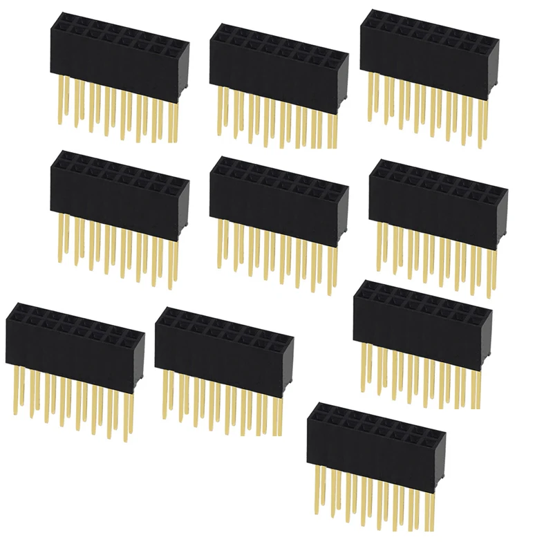 10 Stück 2,54mm Rastermaß Gerade Stiftleiste Steckverbinder 1x6/1x8/1x10/1x15/1x20/1x40 2x6/2x8/2x10/2x20 Einreihig/Zweireihig PC