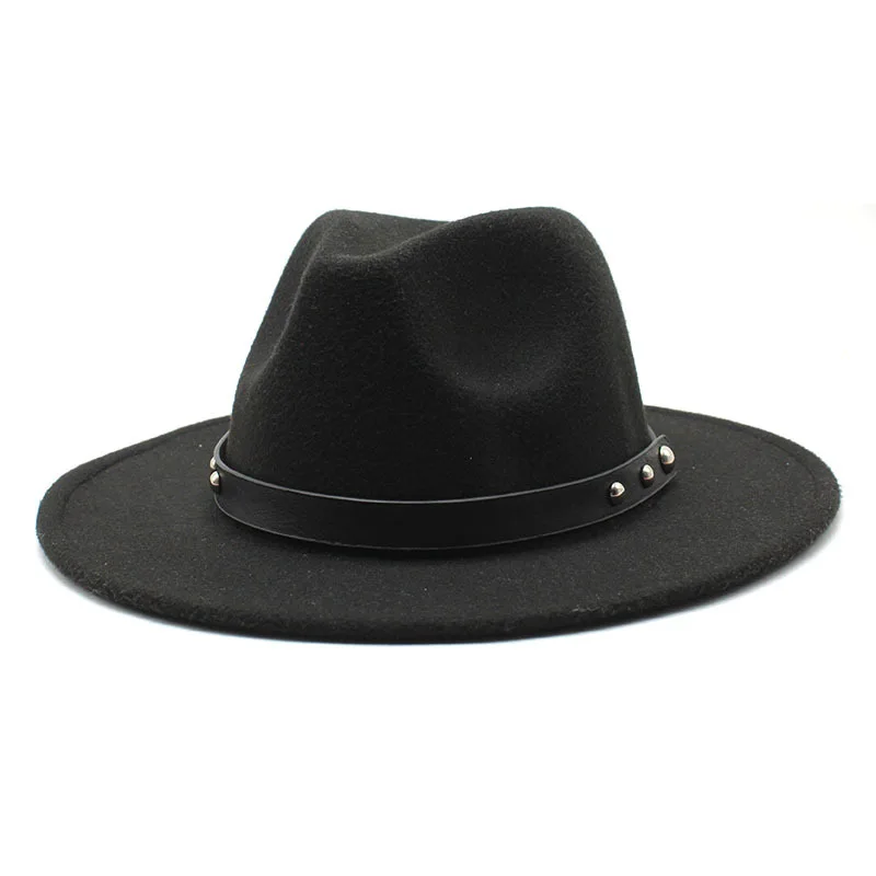 

New Cross Border Broad Brimmed Hat Fashion Woolen Flat Brim Top Hat Men S And Women S Woolen Panama Jazz Fedora