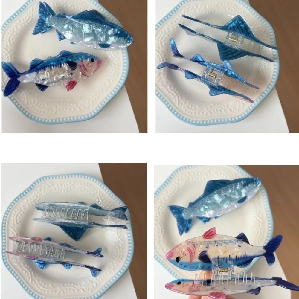 Neuartige Kreative Ozeanfisch-Haarklammer Rutschfeste Lustige Meerestier-Haarspange Leichte Acetat-Haarspangen für den Täglichen Gebrauch – Detail 6