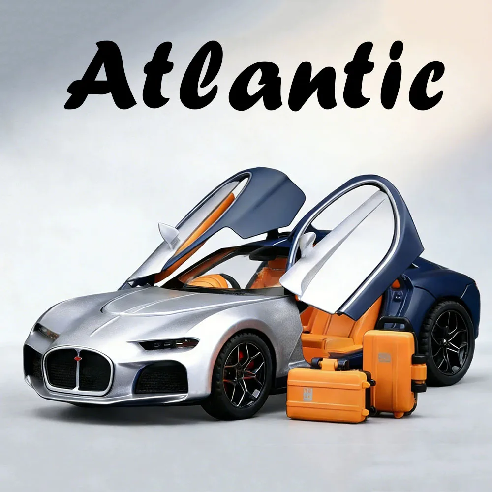 

1:32 Atlantic Tourbillon Miniature Sports Cars Diecast Alloy Model Toys Doors Opened Sound Light Pull Back Models Surprise Gifts