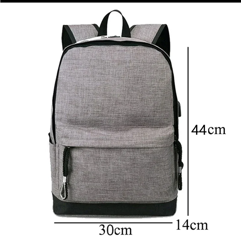 Black Backpack Men High School Bag for Boys Teenage Durable Nylon Usb Charging Back Pack College Student Bagpack