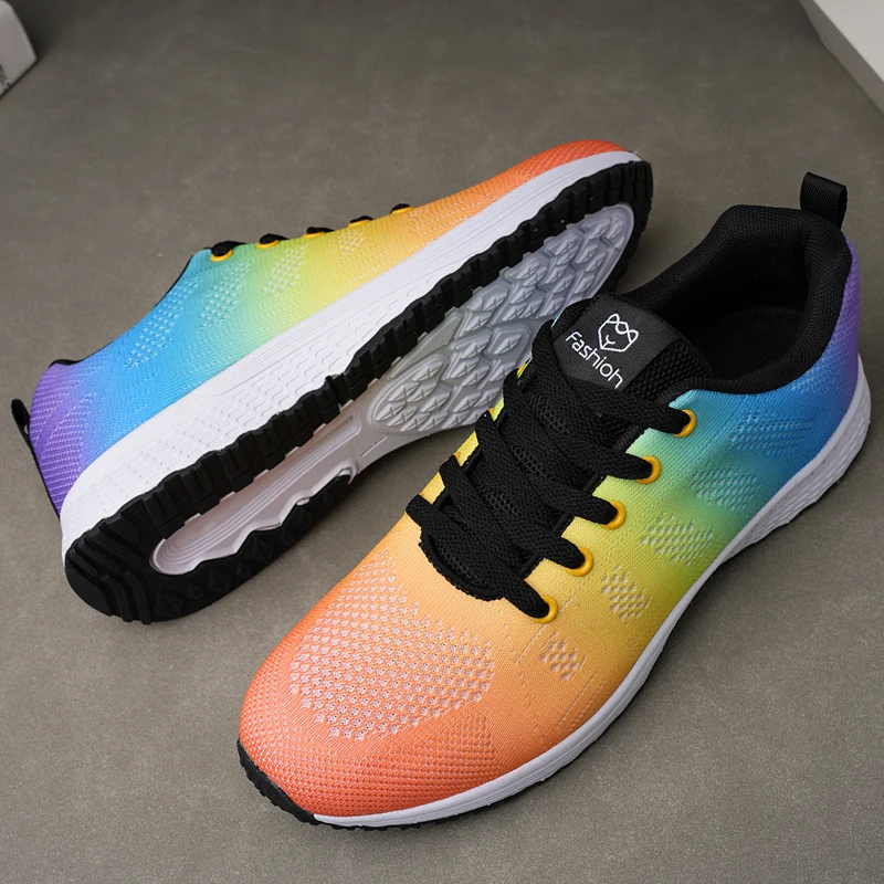 Men's and Women's Running Shoes 2024 New Breathable Casual Shoes Outdoor Shallow Mouth Lightweight Walking Shoes Mesh Lacing Sho