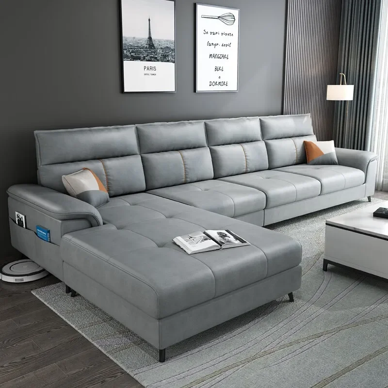 Picture 3: Italian Technology Leather Living Room Sofa Modern Simple Boss Office Sofa Combination Office Furniture Sofy Do Salonu