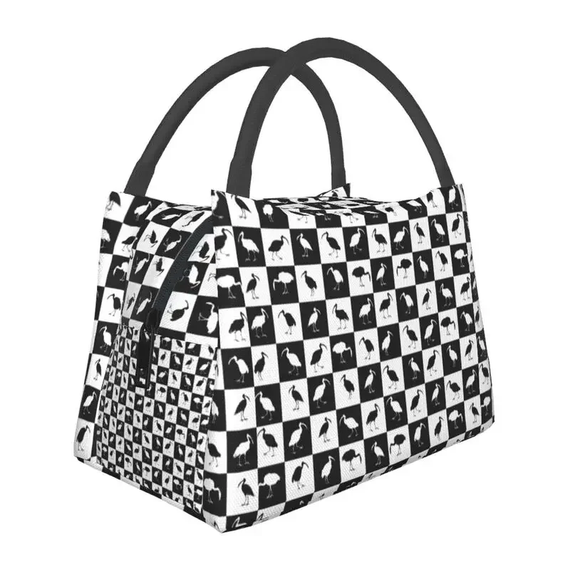 Ibis Checkerboard Pattern Insulated Lunch Bags for Women Resuable Checkered Thermal Cooler Lunch Box Work Picnic