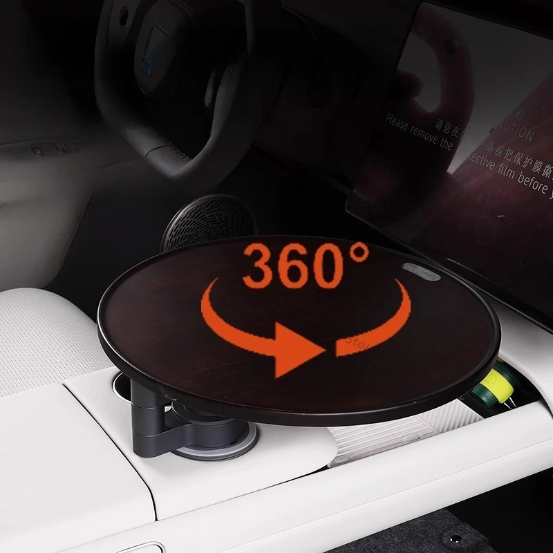 ‌For Changan Avatr 06 07 Car Table Rotating Cup Holder Tabletop Tray 360° Adjustable Bracket Wooden Cup Desk PC 5KG Bearing