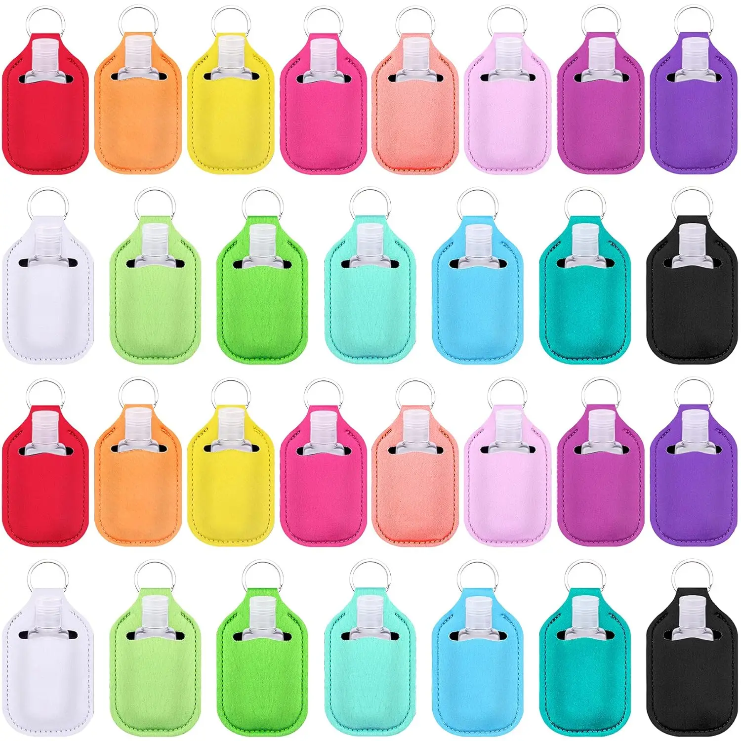 

60pcs Hand Sanitizer Keychain Holders Empty Travel Bottles Set Reusable Clear Bottles& Hand Sanitizer Holder for Backpack Purse