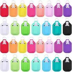 60pcs Hand Sanitizer Keychain Holders Empty Travel Bottles Set Reusable Clear Bottles& Hand Sanitizer Holder for Backpack Purse