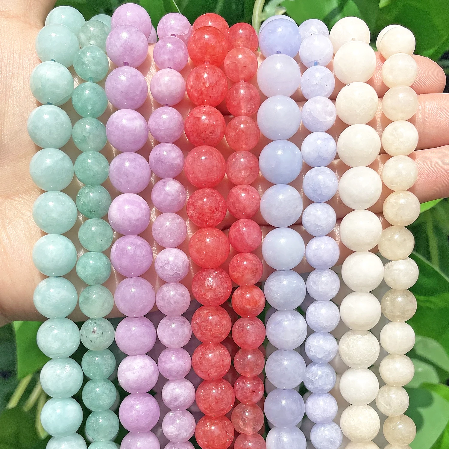 4/6/8/10/12mm Natural Angelite Stone Beads Smooth Round Loose Spacer Beading for Jewelry Making DIY Bracelets Neckalce Crafts