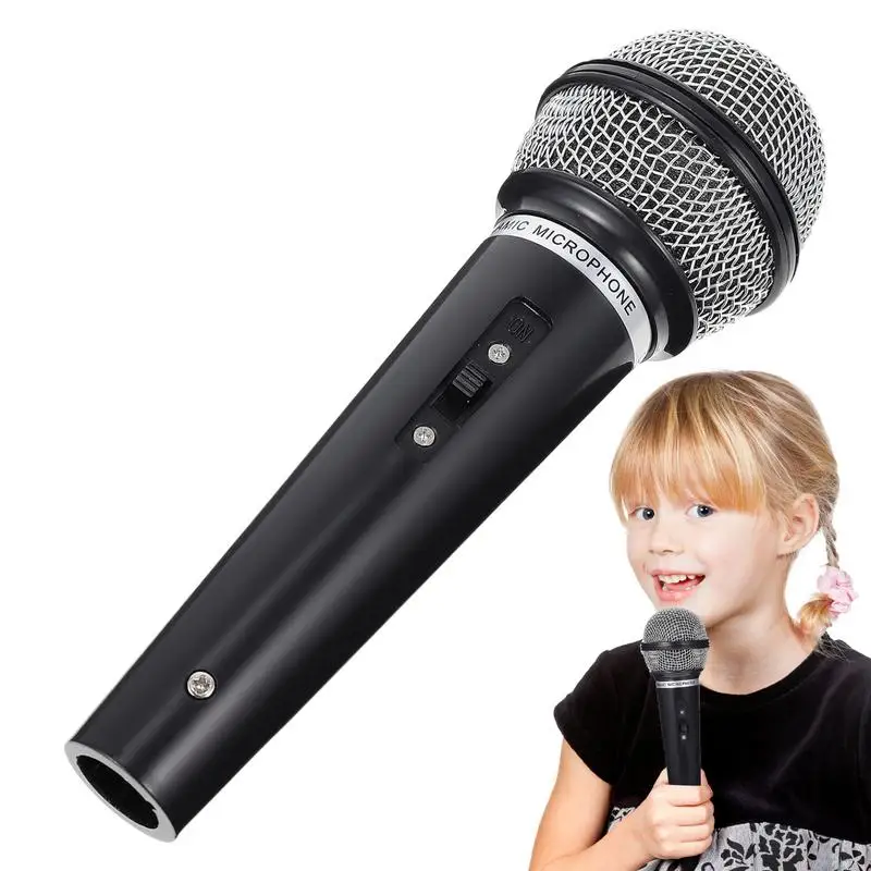 Microphone Kids Prop Fake Play Pretend Costume Mic Plastic Karaoke Props Childrens Cosplay Toddler Wireless News Reporter