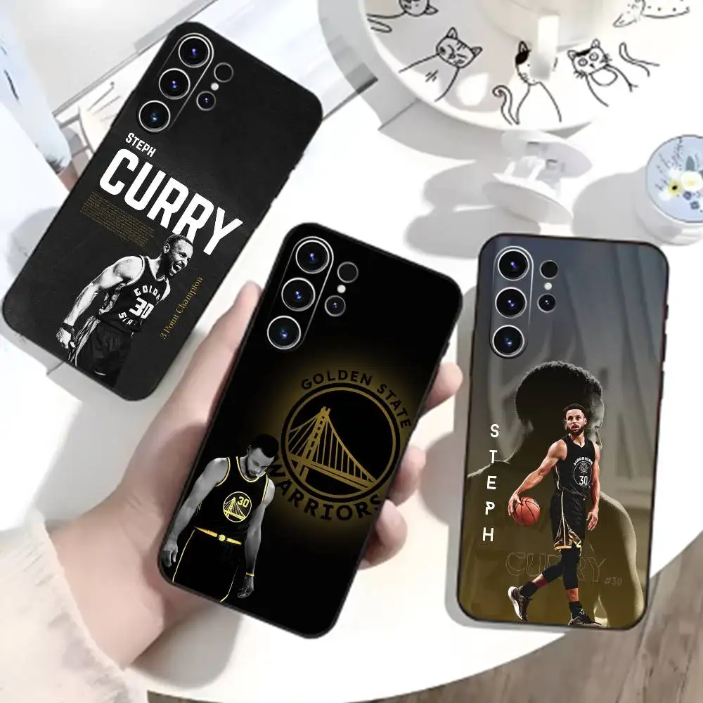 Funda de teléfono S-Stephen Curry para Samsung S26,S25,S24,S23,S22,S21,S20,Plus,Fe,Lite,otras fundas negras