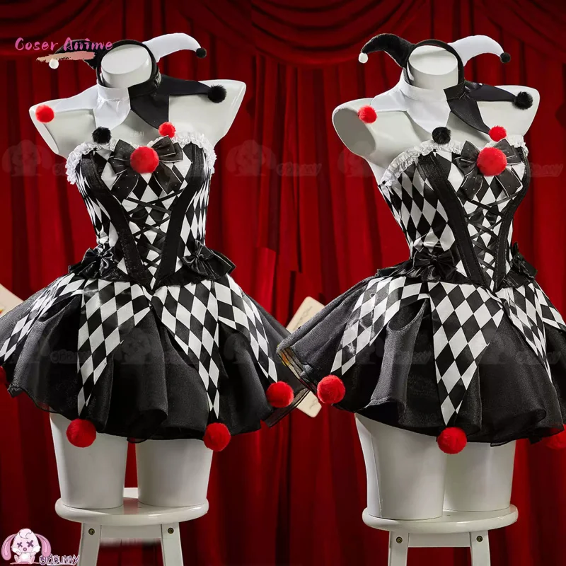 

Cosplay Series: Black White Gothic Circus Skirt Clown Cosplay Costume Punk Lolita Mini Cosplay Sweet Costume