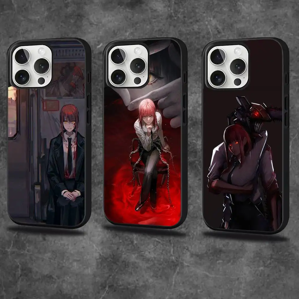 

Anime M-Makima Phone Case For iPhone 17,16,15,14,13,12,11,Pro,Max,Plus,Mini,SE4,E Magnetic Magsafe Wireless Charging