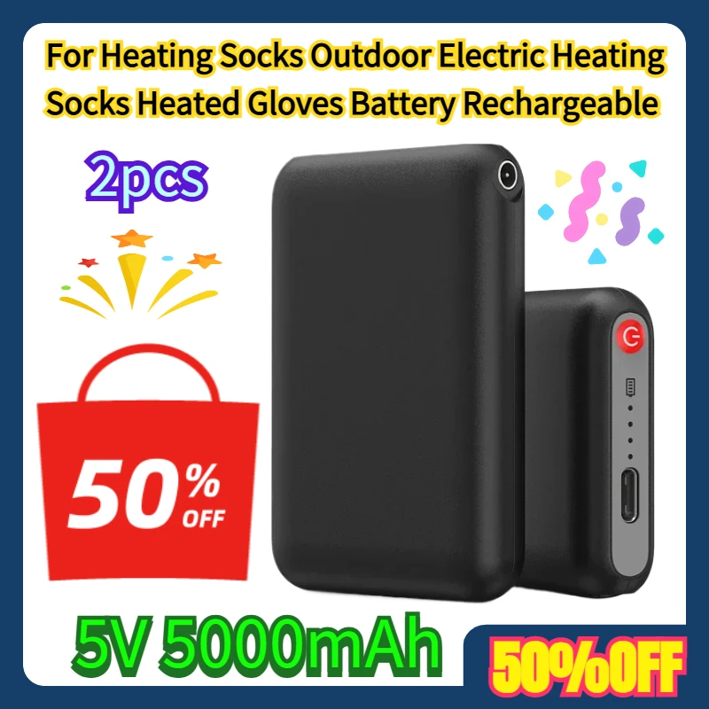 

2pcs For Heating Socks Outdoor Electric Heating Socks 5V 5000mAh Heated Gloves Battery Rechargeable