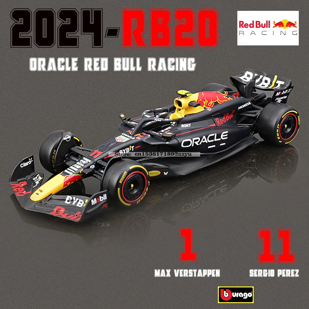 Bburago 1:43 f1 red bull racing tag heuer rb20 2024 #1 verstappen #11 perez legierung auto druckguss modell spielzeug sammel bar