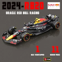 Bburago 1:43 f1 red bull racing tag heuer rb20 2024 #1 verstappen #11 perez legierung auto druckguss modell spielzeug sammel bar