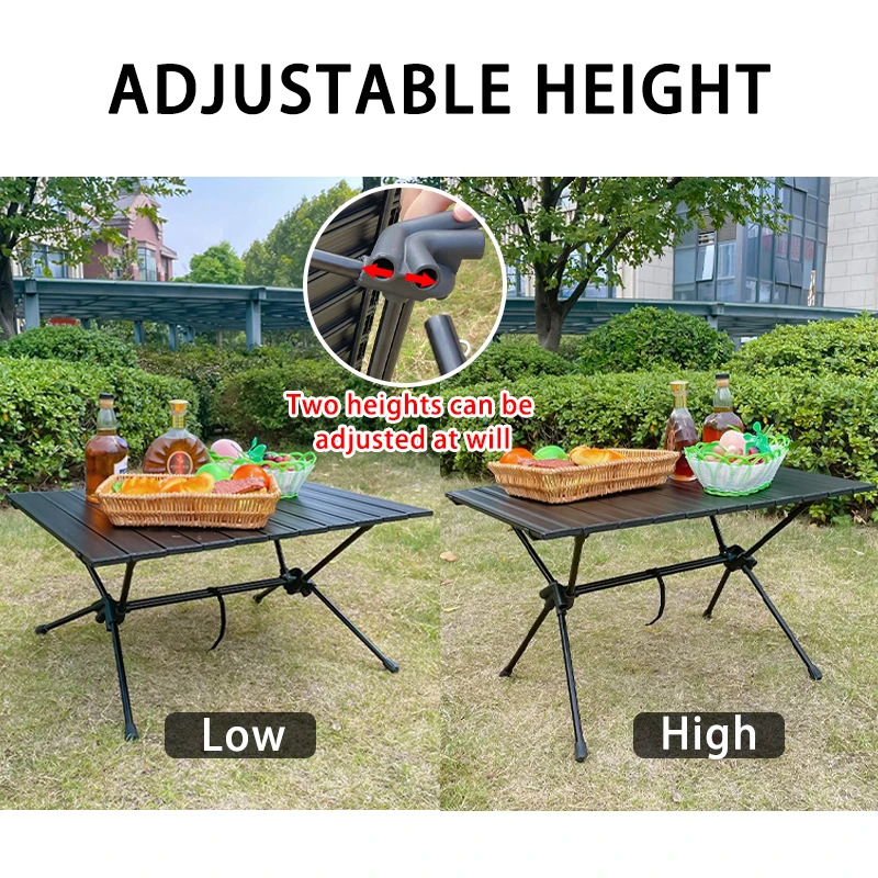 High Strength Aluminum Alloy Portable Ultralight Folding Camping Table Foldable Outdoor Dinner Desk For Family Party Picnic BBQ