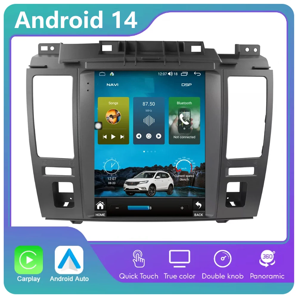 9.7'' Vertical Touch Screen Android 14 Car Radio Multimedia Video Player for Nissan Tiida 2004 - 2013 GPS Navi Wireless Carplay