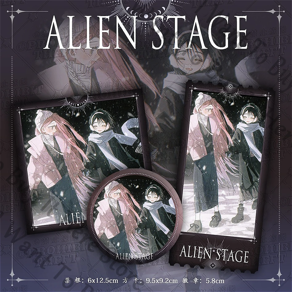 

Anime Alien Stage Mizi Sua Cosplay Cartoon Badge Stub Lesser Calorie Emblem Card Pendant Square Cards Brooch Fans Mascot Gift