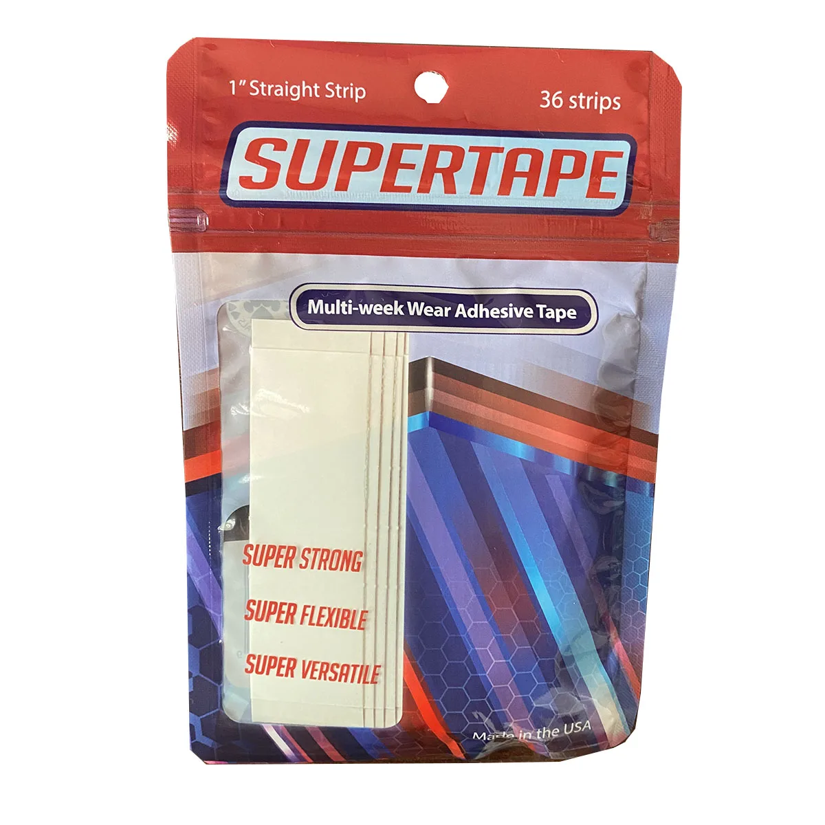 36 pz/borsa SUPERTAPE nastro per capelli impermeabile di qualità eccellente/nastro per parrucca dritto 1"