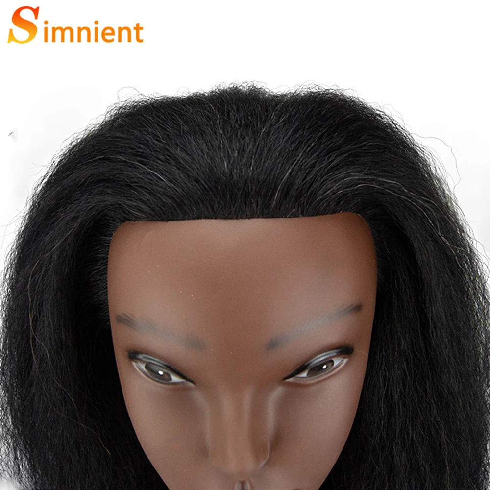 16inch Mannequin Head With Human Hair For Braiding 100%Real Hair Training Head Cosmetology With Hair Doll head For Hair Styling