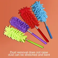 Replaceable Head Duster Microfiber Chenille Duster with Retractable Stainless Steel Pole for Home Office Car for Desktops