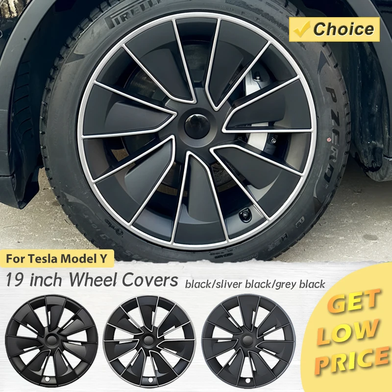 

4PCS 19 Inch Hub Cap for Tesla Model Y Wheel Cover Replacement Performance Automobile Full Rim Auto Car Accessories 2018-2024