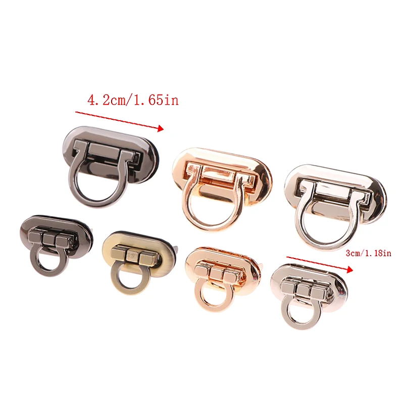 Metal Clasp Turn Lock Oval Metal Clasp Twist Lock For DIY Handbag Craft Bag Purse Bags Hardware Bag Accessory 4 Colors 3cm/4.2cm