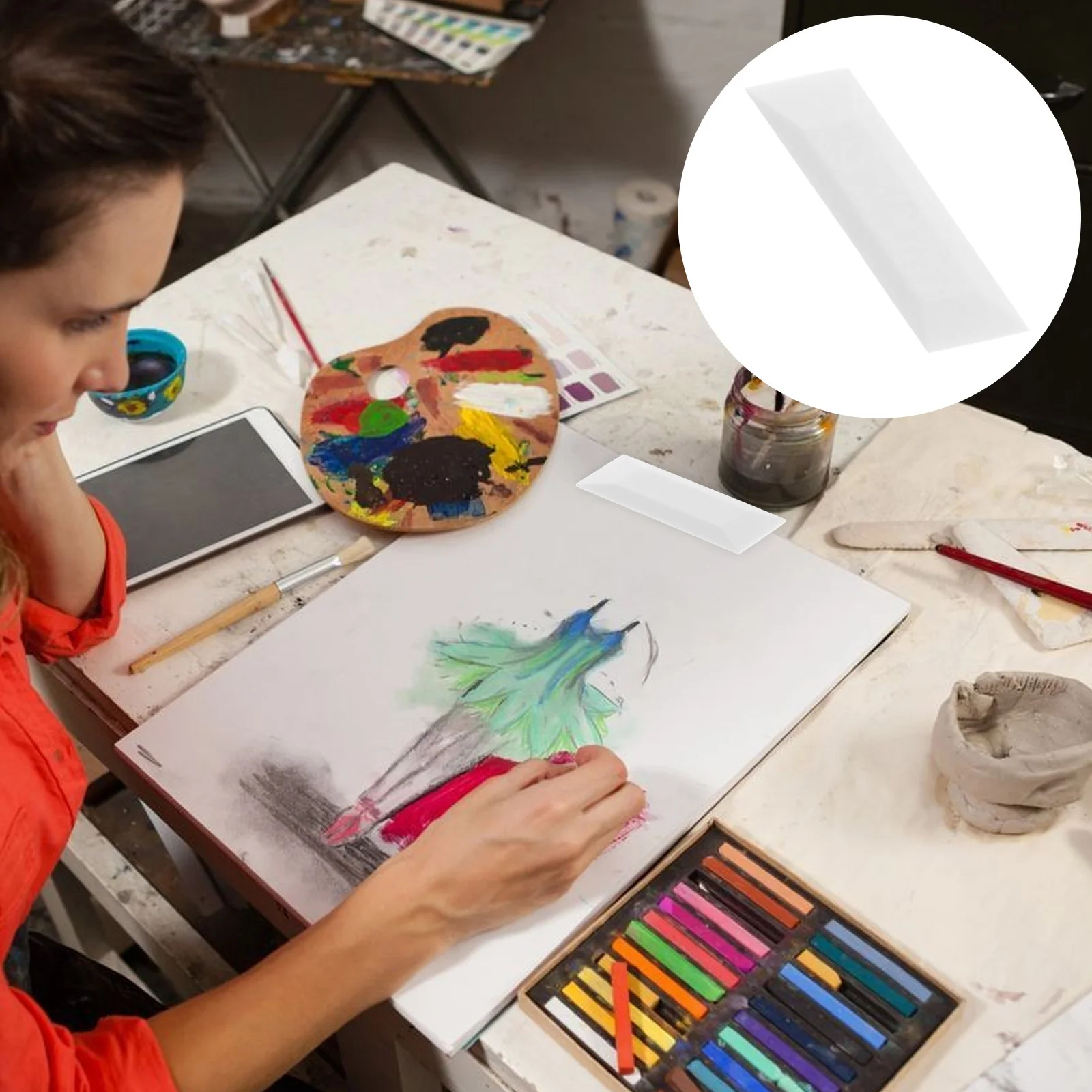 

6Pcs Drawing Erasers for Artists White Block Eraser Set Gentle on Paper No Damage Highlight Details School Supplies Eraser Pack