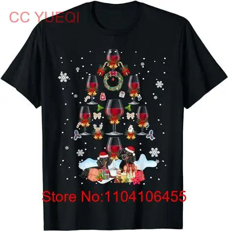 

Merry Christmas Dachshund And Wine Lover Funny Xmas Tree T-Shirt