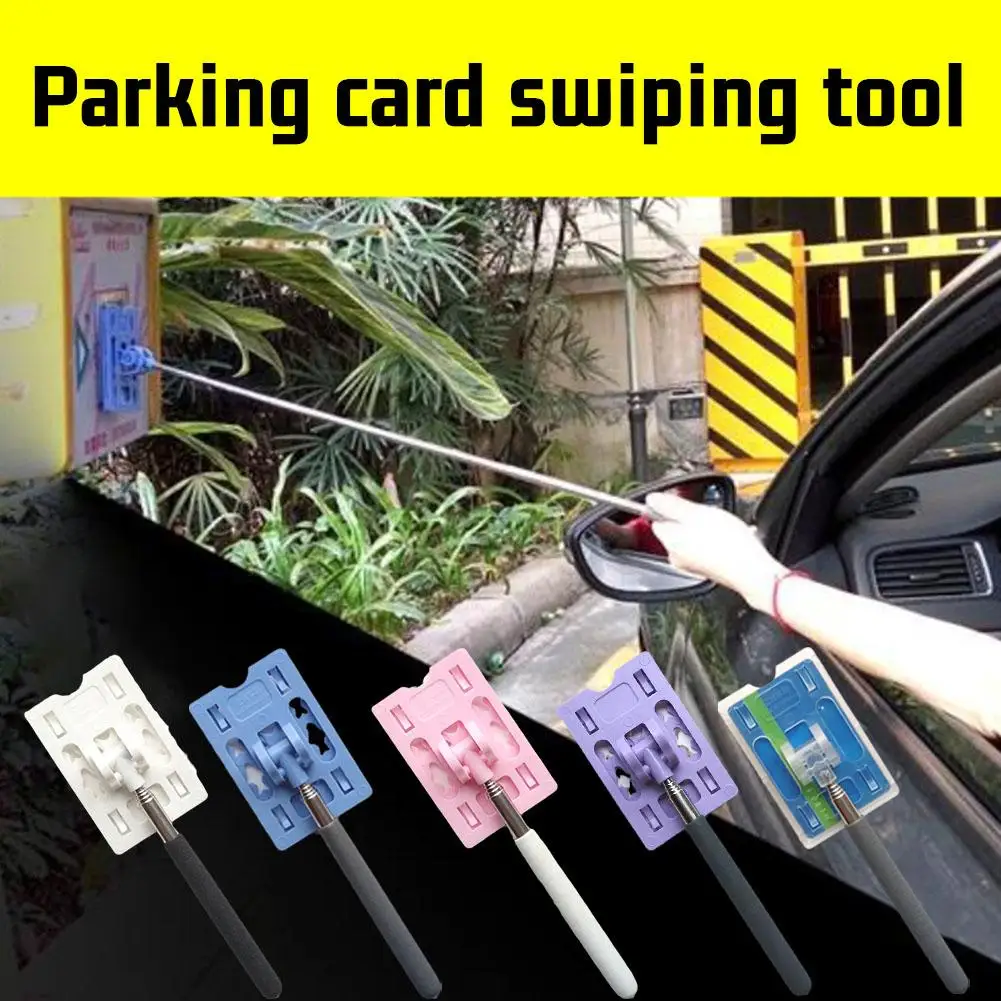 Contactless Car Toll Card Stick Telescopic Parking Toll Paying Rod Adjustable Touch N Go Stick Holder For Car Transportatio T0O6