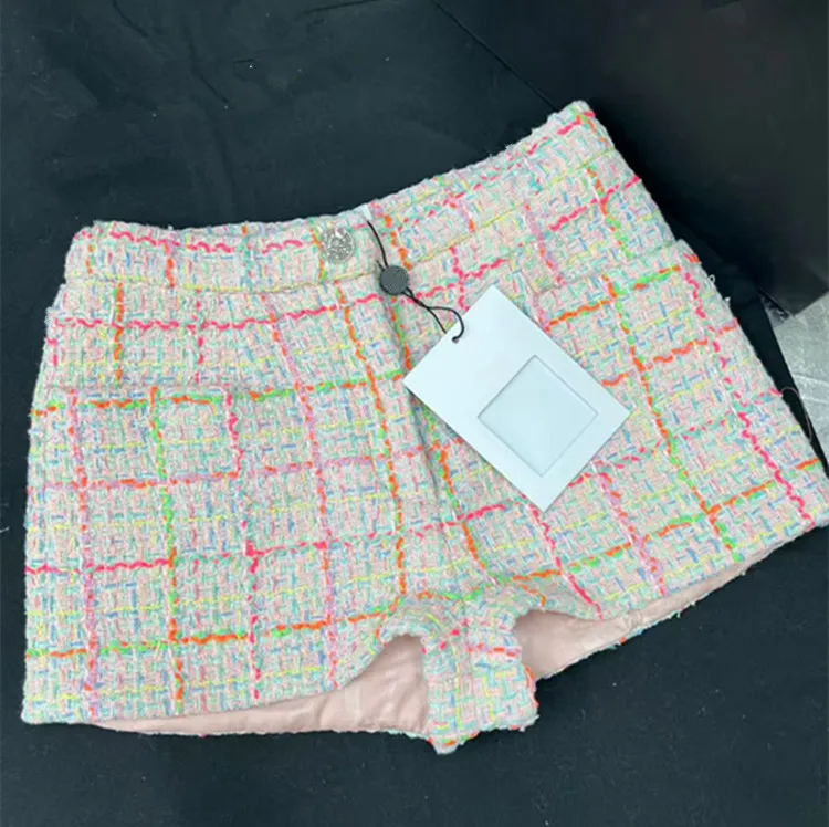 Customization European women's fashion 2026 spring new collection Long-sleeved flared sleeve tweed coat Shorts suit