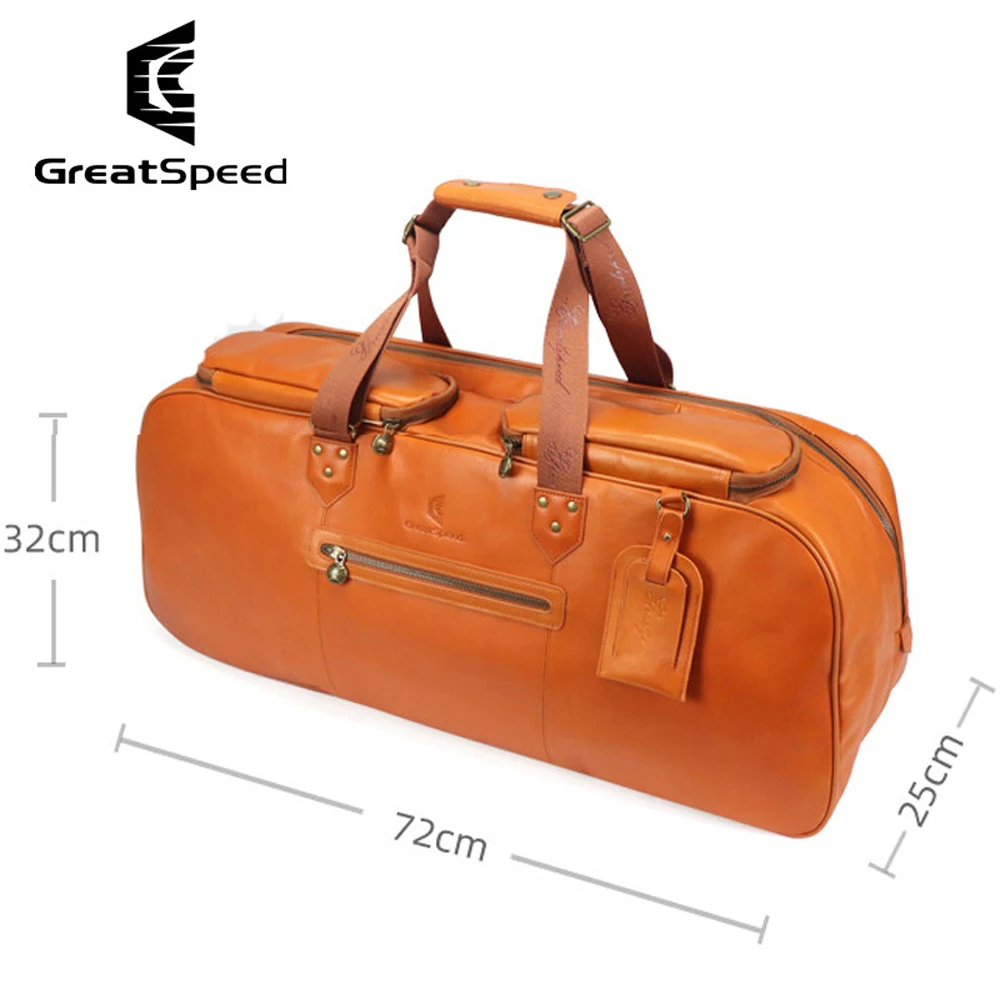 2026 Professional Top-grain Leather Tennis Racquet Bag GreatSpeed Luxury High Guality Tennis Racket Storage Bag Tennis Handbag