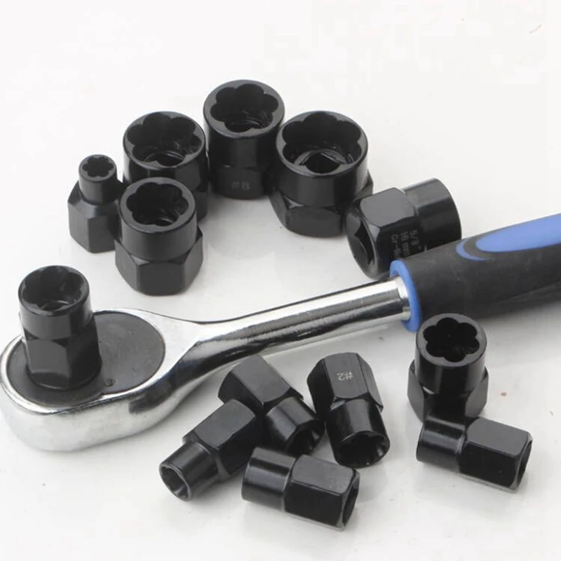 Nut And Bolt Extractor Damaged Screw Remover Impact Socket Tool Set Bolt Nut Screw Removal Socket Wrenchtool Kit