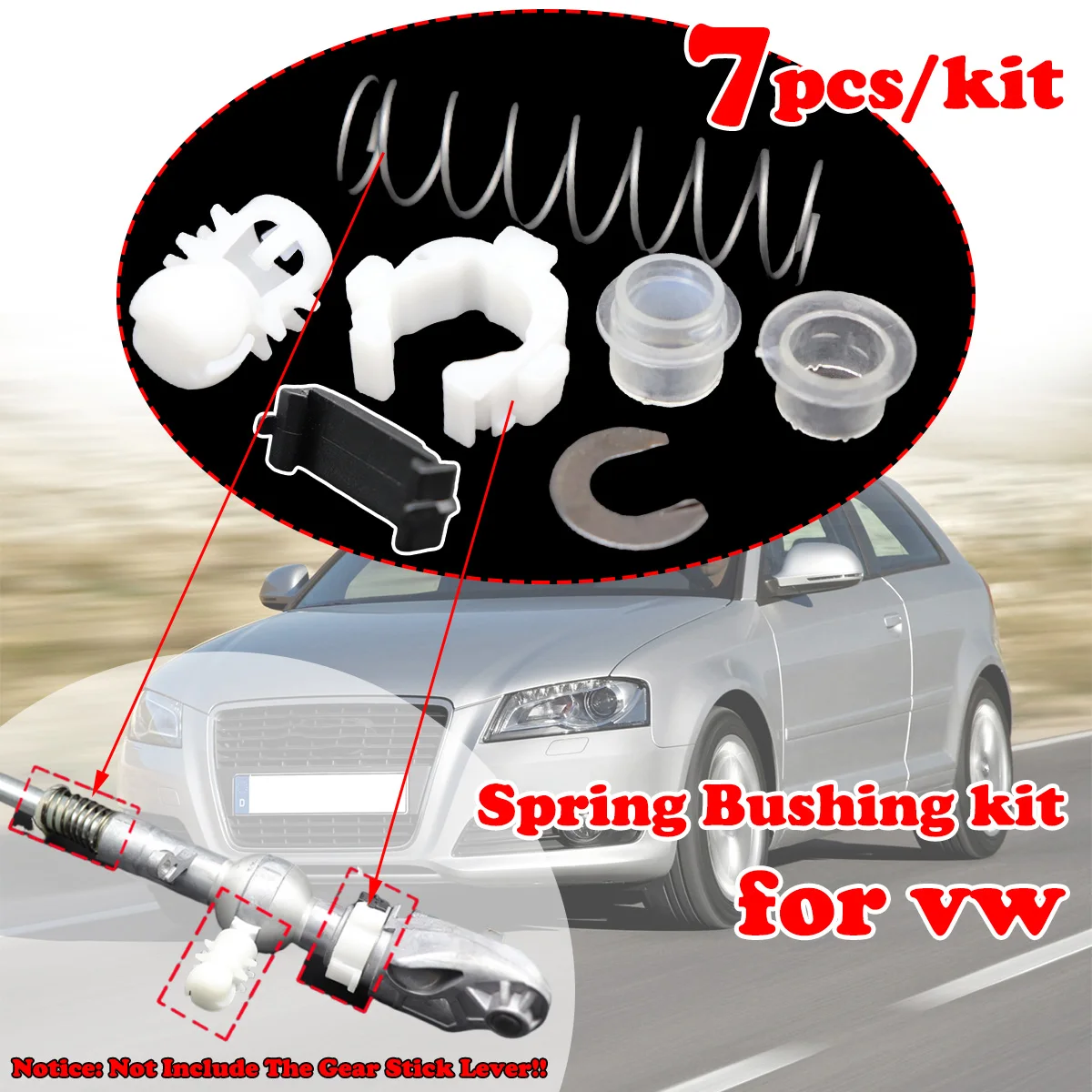 

7pcs For Audi TT 8J A3 8P Gear Shifter Selector Lever Shaft Gear Stick Spring Bushing kit MT Shift Issue Fix Gearstick 2003-2013