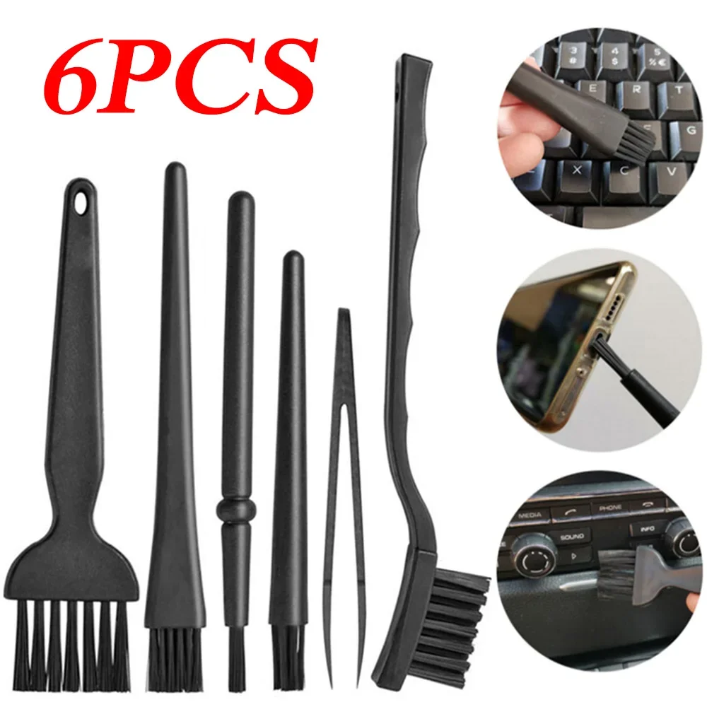 6PCS Laptop Keyboard Cleaning Kit Computer Cellphone Shaver Anti-static Dusting Cleaning Brushes Car Corner Space Cleaner Brush