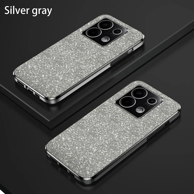 Shiny Glitter Plating Silicone Case for Xiaomi Redmi Note 13 Pro Plus 5G 4G Camera Lens Soft Back Cover