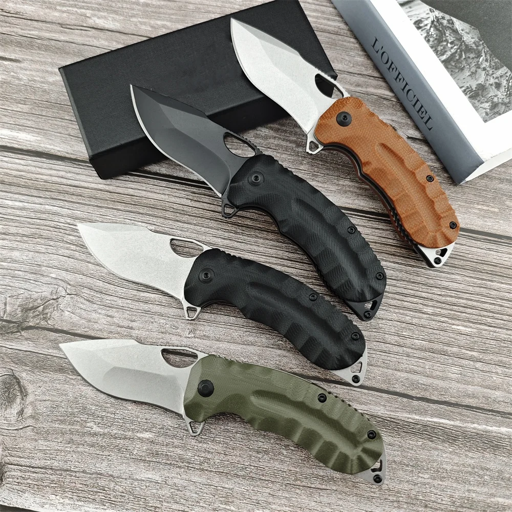 NEW Kiku XR LTE Flipper Pocket Folding Knife CTS-XHP Satin Plain Blade Linen Micarta Tactical Outdoor Camping Knives Hunting EDC