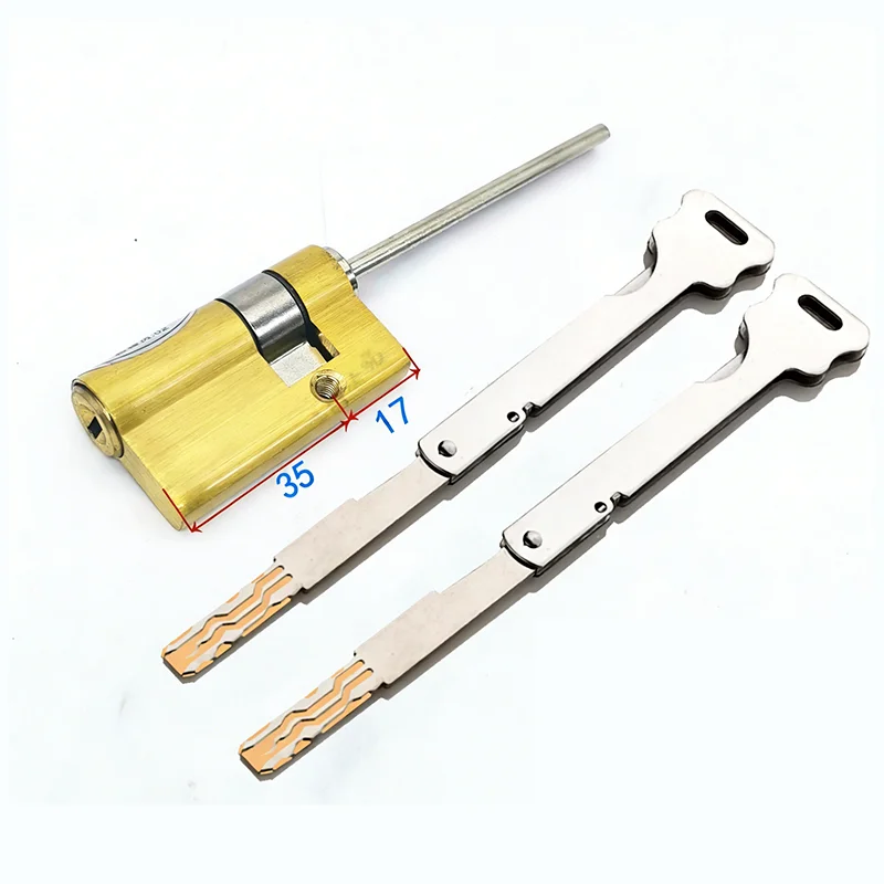 Brass Key Fully Automatic Fingerprint Lock  Tail Anti-Theft Emergency Door Lock Manage Cylinder  Bedroom  Living Handle