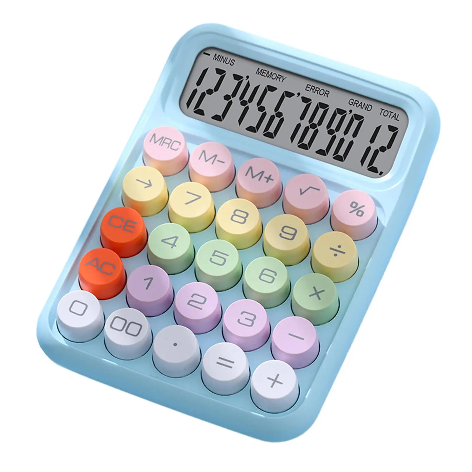 Desktop Calculator Draagbare Kantoorcalculator 12-cijferige Rekenmachine Handheld Mechanische Knop Calculator Voor Klasschool Business